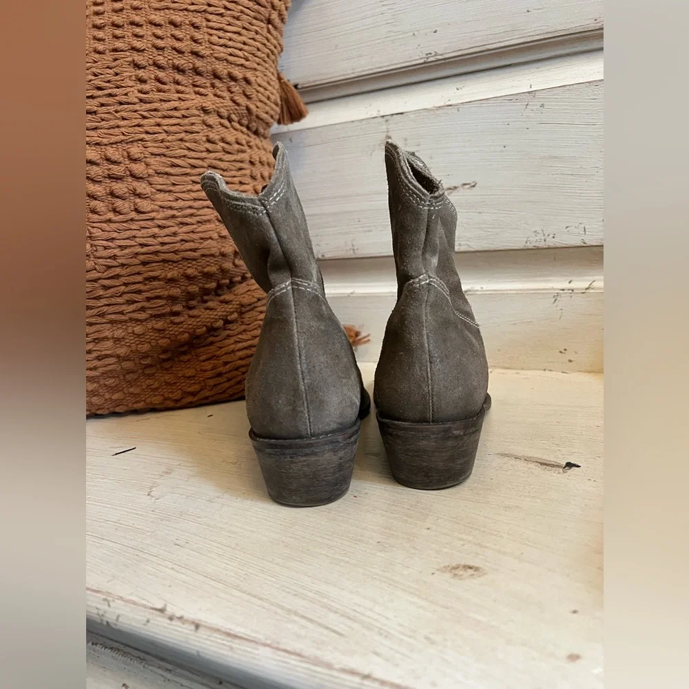 Leather low cowgirl boots - Picture 4 of 6